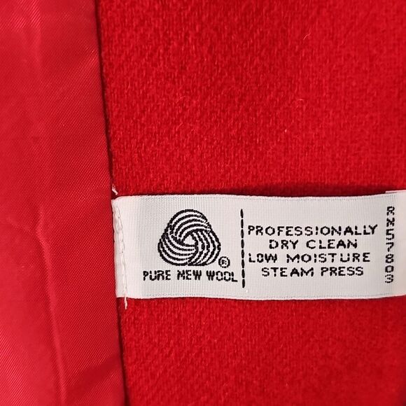 Blazer Wool By Norton McNaughton Red Fully Lined No Size Tag Fits Like A Size 12 - Picture 8 of 8